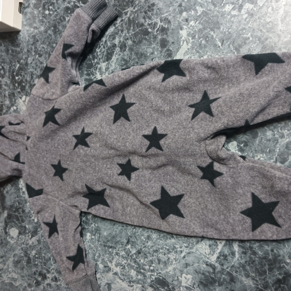 Gray Star Patterned Hooded PJ'S - Picture 4 of 4